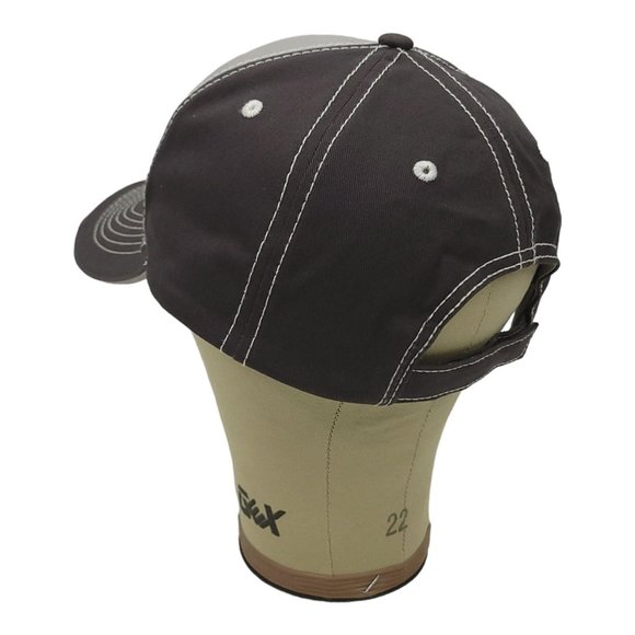 Extru Tech Strapback Cap Embroidered Patch Logo Trucker Baseball Hat Gray - Picture 9 of 12